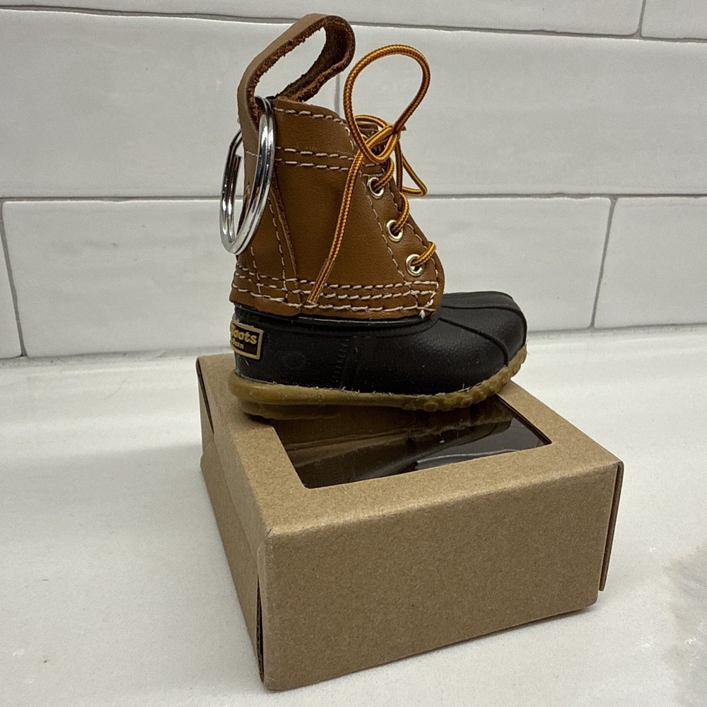 LL Bean Blue (Bean Boot) Keychain Duck Boot Leather / Rubber - NEW - Fast Ship!